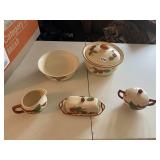 FRANCISCAN "APPLE" SUGAR/CREAMER, BUTTER DISH,