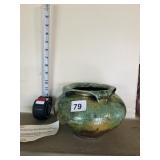 PIALET POTTERY RAKU VASE, CRACK THROUGH