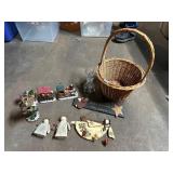BASKET AND HOLIDAY FIGURES