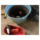 PLASTIC OVAL HOLIDAY BUCKETS AND HAND ELECTRIC