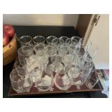 PRINCESS HOUSE ETCHED GLASSWARE, JUICE GLASSES,