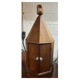 ANTIQUE ORNATE PAINTED 2 DOOR TABLETOP BAR BOTTLE
