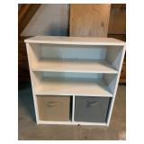 WHITE STORAGE BIN WITH TWO BASKETS ON THE BASE 28