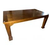 72X44X37 SOLID WOOD FARM TABLE WITH 2 18" LEAVES