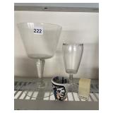 TALL GLASS CENTERPIECE SLASH SERVING DISH, CELERY