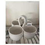 GLAZED POTTERY CONDIMENT SERVING DISH