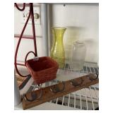 PINCH TOP BOTTLE GLASS, YELLOW WINE DECANTER,