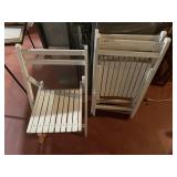 3 SLAT BASS FOLDING WHITE CHAIRS