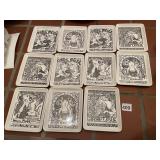 11 PLATES BLACK/WHITE BY BELLE EPOQUE ONE W/ CHIP