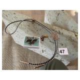 BOLA TIE W/ CACTUS DESIGN, STICK PINS