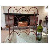 METAL WINE RACK 16 INCHES HIGH X 13 INCHES X7