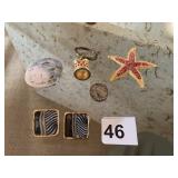 SAND DOLLAR PIN, CROWN CHARM, PORCELAIN PIN ETC.