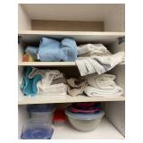 PLASTIC BOWLS, TOWELS ETC.