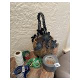 GRAPE DESIGN BASKET, DUCT TAPE, STRING ETC.