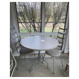 32 INCH ROUND TABLE WITH TWO HIGH BACK CHAIRS
