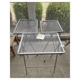 SET OF THREE METAL NESTING TABLES LARGEST 115 BY