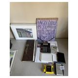 CALCULATOR, WRITING PAD, ETC.