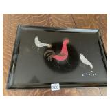 CHICKEN COUROC MOLDED TRAY W/ GEM ACCENTS