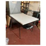 CAST IRON BASE TABLE WITH WHITE FORMICA TOP MID