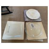 SIGNATURE DANSK SERVING DISH AND CLEAR PLATES