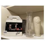 LENOX VASE, ELAN PITCHER, LADEL