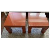 PARSONS LAMINATED SIDE TABLES DEEP ORANGE FINISH