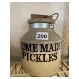 HOMEMADE PICKLE CROCK WITH CORK LID