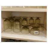 14 AMBER COLORED GLASSES