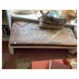 MCM WINDOW SEAT W/ CUSTOM CUSHIONS - WHITE VENEER