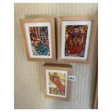 3 FRAMED 6" W X 8" H X 3" D