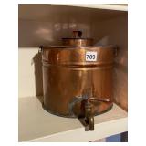COPPER BEVERAGE DISPENSER WITH LID AND HANDLES 11