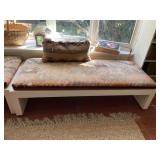 MCM WINDOW SEAT W/ CUSTOM CUSHIONS - WHITE VENEER