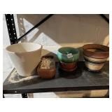 ASSORTED PLANTERS INCLUDING GLAZED