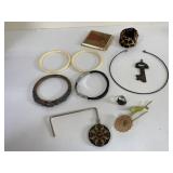 IVORY COLOR BANGLE BRACELETS WOOD AND METAL