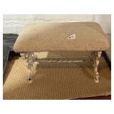 CAST IRON BENCH WITH A POSTER TOP, TOP NEEDS