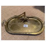 HANDCRAFTED 15 INCH OVAL BRASS TRAY,