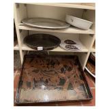 SERVING TRAY GOLD MILK PLATES, SILVER PLATE TRAY