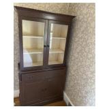 VINTAGE PAINTED CHINA CABINET 68" H X 35.5" W X