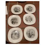NEW YORK HELEN E HODKINSON SET OF 6 PLATES