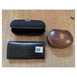 LEATHER HAND CRAFTED ITALY OVAL BOX AND MATCH
