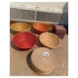 WOVEN BASKETS AND DECORATIVE BOX