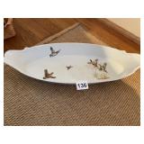 PORCELAIN DE PARIS FRANCE OVAL BIRD MOTIF SERVING