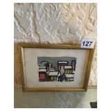 SIGNED D. KIM WATERCOLOR 5.5 INCHES 87 INCHES W