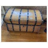 ANTIQUE DOME TOP TRUNK, CORNER STRAP NEED