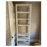 WHITE WICKER SHELF UNIT 7 SHELVES 28" W X 86" H X