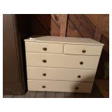 WHITE CHEST 5 DRAWERS 36" W X 28" H X 17.5" D
