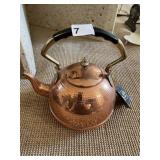 IMPORTED HANDCRAFTED COPPER AND BRASS TEA KETTLE