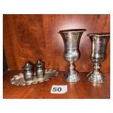 STERLING GROUP INCL. CHASED FOOTED CUPS, S&P