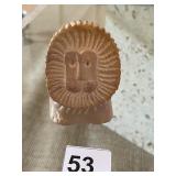 SOAP STONE CARVED LION 3" H X 3.5" W