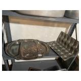 SILVER PLATE DIVIDED 22 INCH SERVING PLATTER AND